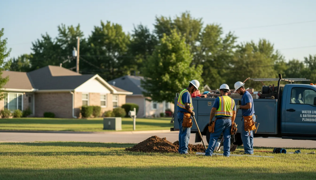 Residential water line and bathroom plumbing service in Rogers, TX